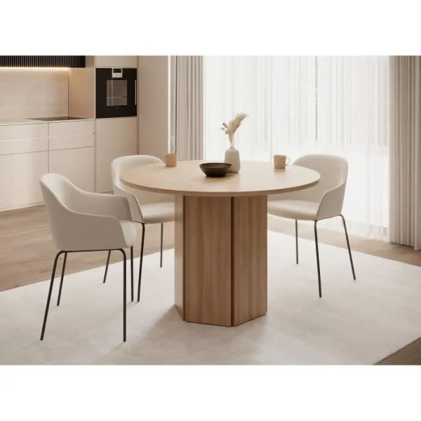 Table ronde - HEXA - 110 cm - Chêne de Lindberg